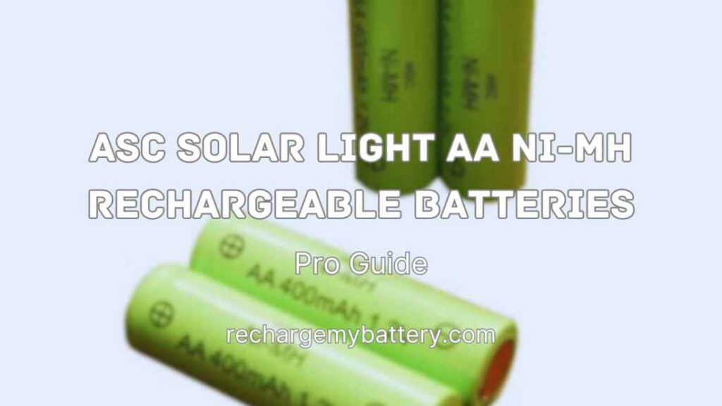 ASC Solar Light AA Ni-MH Rechargeable Batteries text and image