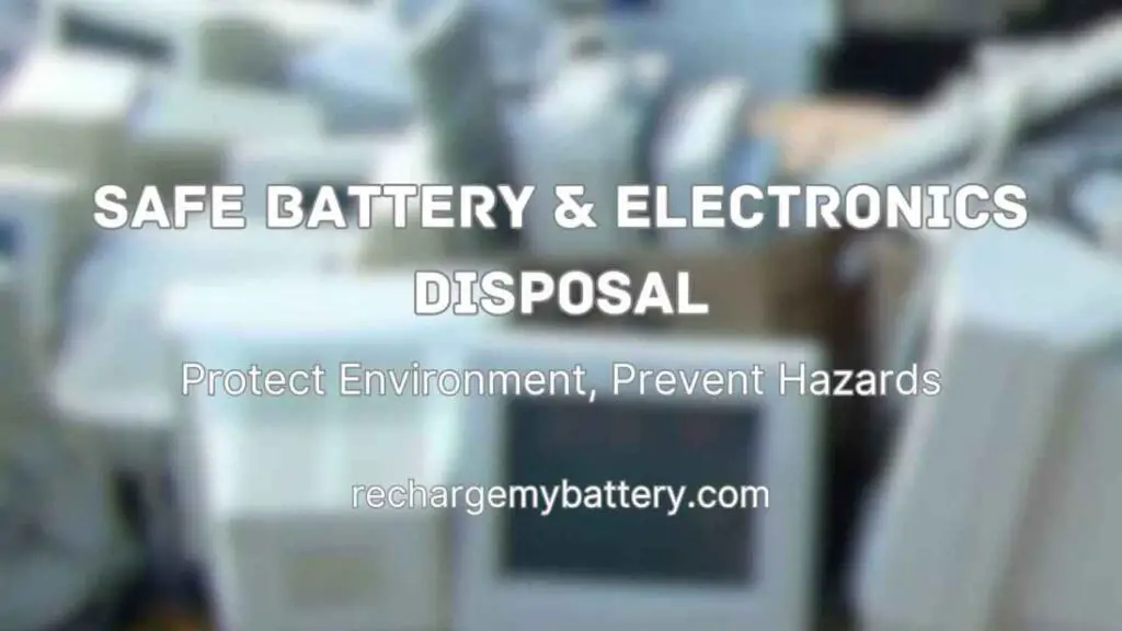 Safe Battery & Electronics Disposal with image of electronics